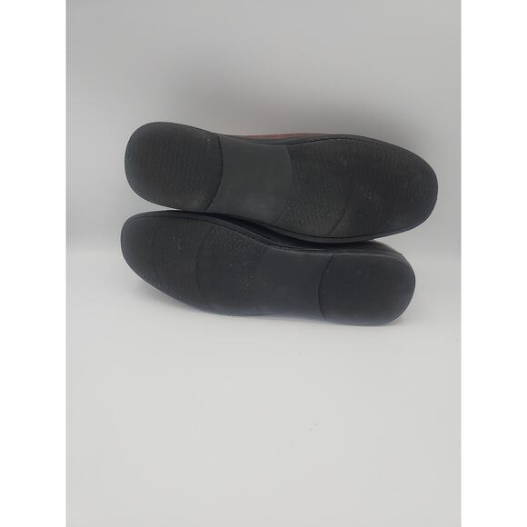 Docker Ferndale Loafers Mens Size‎ 9M Brown Leather Memory Foam Weaved Print - Picture 6 of 8
